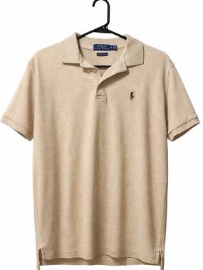 Ralph Lauren Men's Polo Shirt in Beige with Embroidered Logo